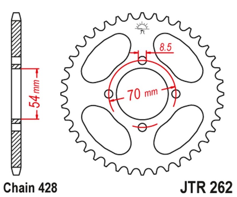 JT ZĘBATKA TYLNA 262 40 HONDA C 90 '75-82' (26240JT) (ŁAŃC.428) NA ZAMÓWIENIE (1)