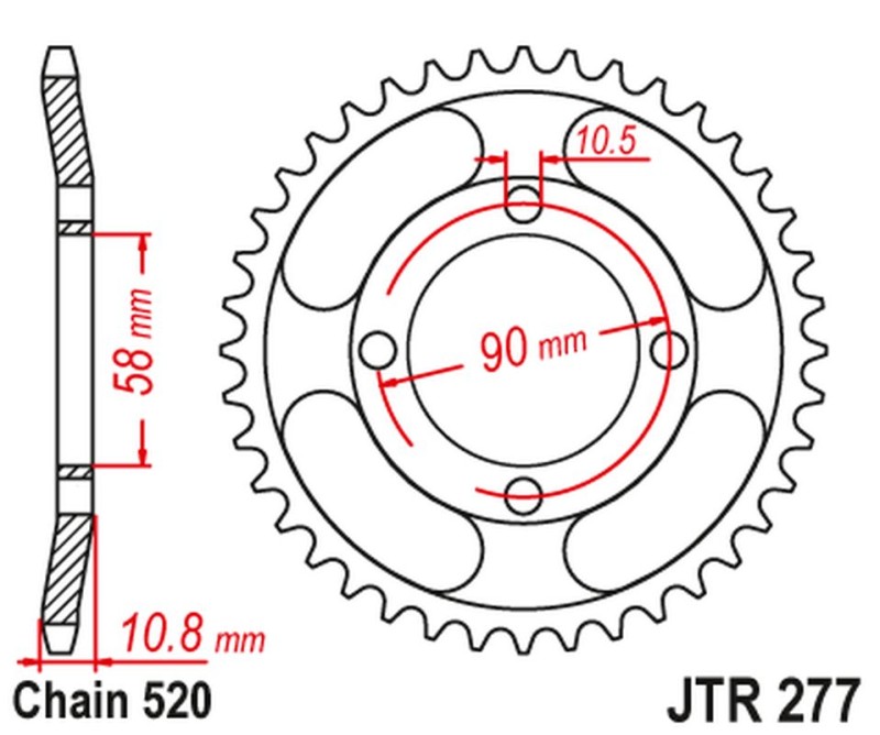 JT ZĘBATKA TYLNA 274 41 HONDA XL 200 PARIS-DAKAR '84-90' (27441JT) (ŁAŃC.520) NA ZAMÓWIENIE (1)