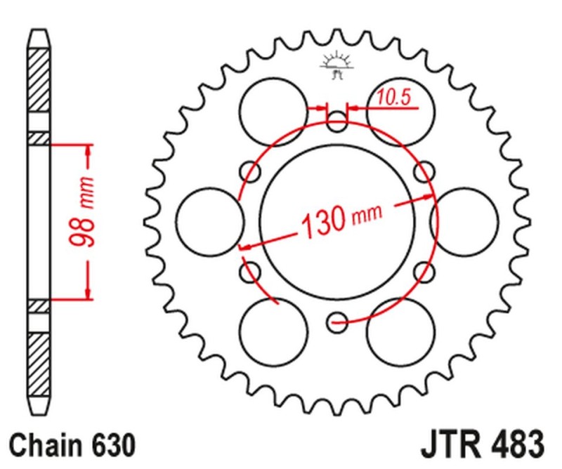 JT ZĘBATKA TYLNA 483 35 KAWASAKI Z 900 '73-76' (485335JT) (ŁAŃC.630) (1)