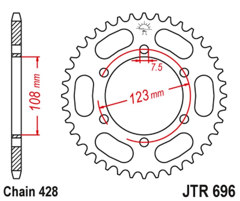 JT ZĘBATKA TYLNA 707 49 CAGIVA 50 PRIMA SUPER SPORTS 92-95 (70749JT) (ŁAŃC. 520) (1)