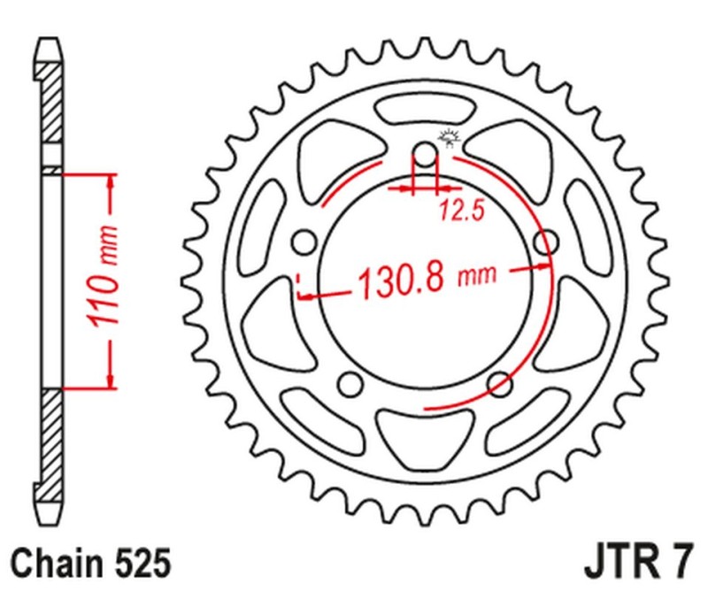 JT ZĘBATKA TYLNA 4585 45 BMW S 1000 RR '09-'11 (JTR7.45)* (ŁAŃC. 525) CZARNA (1)