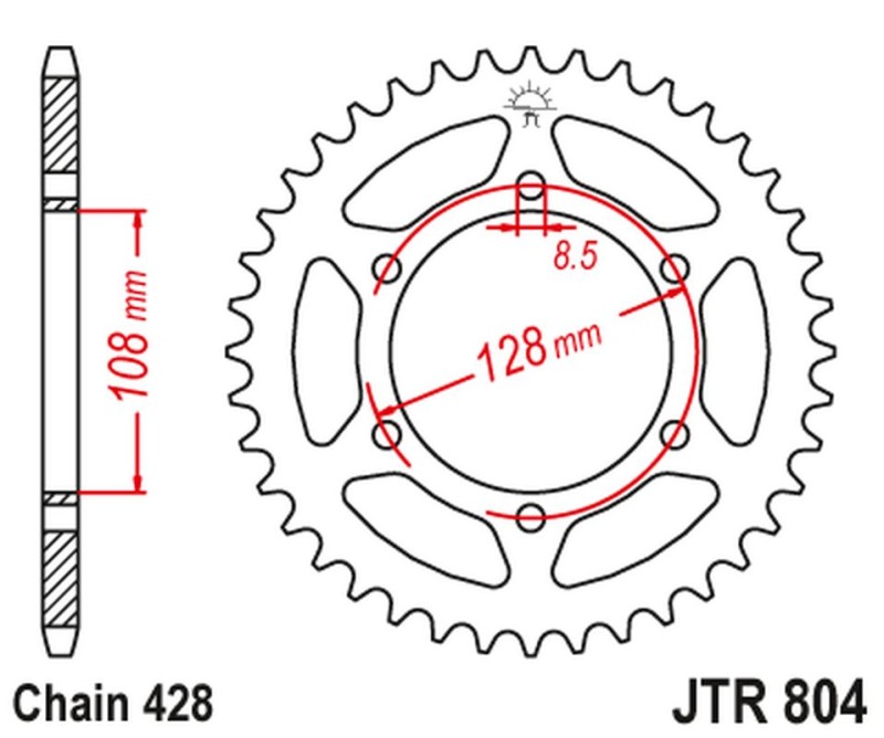 JT ZĘBATKA TYLNA 902 42 SUZUKI TS 100/125 '82-84, DR 100 '83-90 (90242JT) (ŁAŃC. 428) (1)