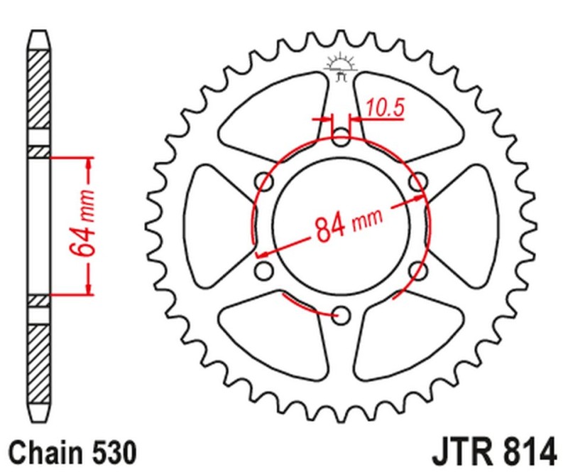 JT ZĘBATKA TYLNA 814 50 SUZUKI GS 550 '77-80 (81450JT) (ŁAŃC. 530) (1)
