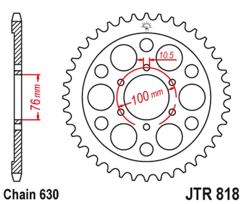 JT ZĘBATKA TYLNA 818 40 SUZUKI GS 750 '80-81 (81840JT) (ŁAŃC. 630) (1)