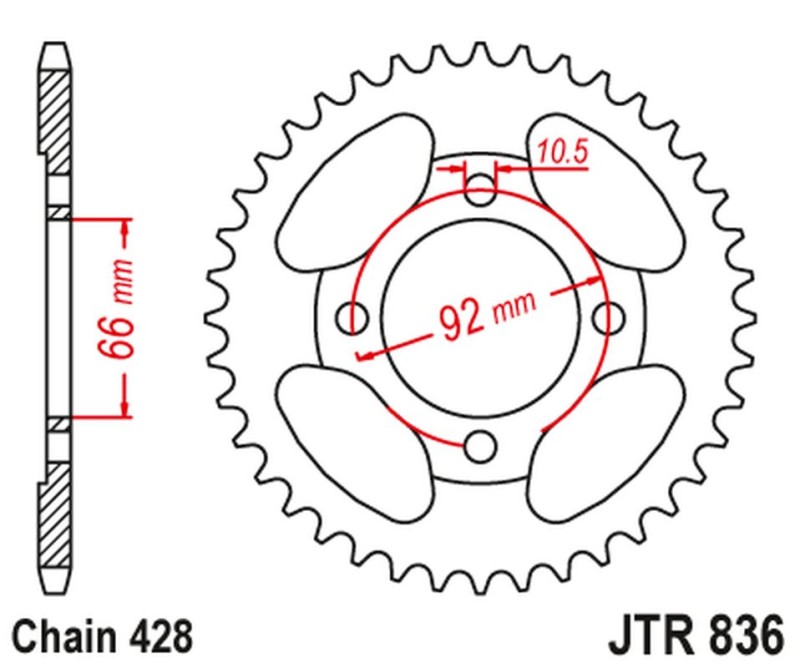 JT ZĘBATKA TYLNA YAMAHA RS 200 (ŁAŃC. 428) NA ZAMÓWIENIE (1)