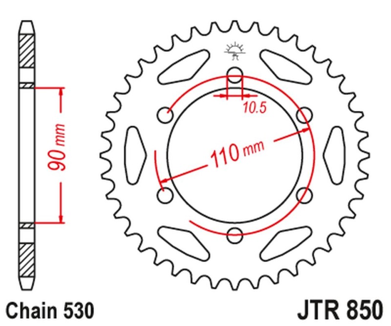 JT ZĘBATKA TYLNA 850 31 YAMAHA XS 650 '75-81 (85031JT) (ŁAŃC. 530) NA ZAMÓWIENIE (1)