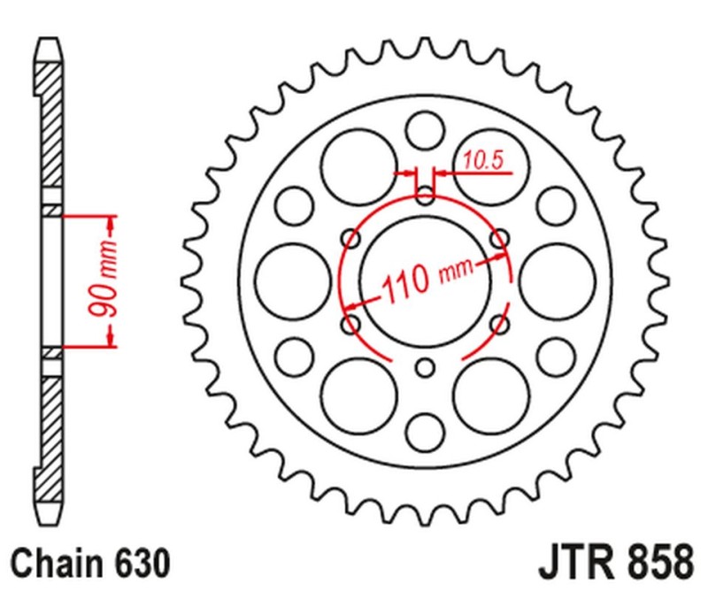 JT ZĘBATKA TYLNA 858 35 YAMAHA XV 920R / XV 1000 '81-82, TR1 '81-85 (85835JT) (ŁAŃC. 630) NA ZAMÓWIENIE (1)