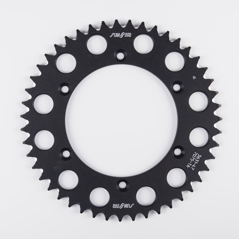 SUNSTAR ZĘBATKA TYLNA ALUMINIOWA (ERGAL) 820 48 CAGIVA WMX 125 '89-92, GAS GAS EC 125 '00-11 (ŁAŃC. 520) (82048JT) KOLOR CZARNY - OFERTA SPECJALNA (1)