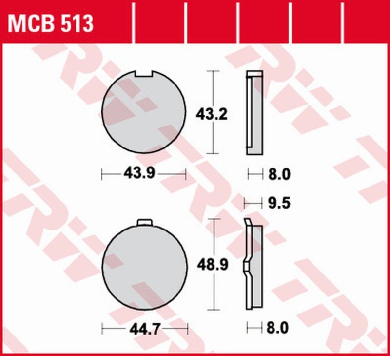TRW ZF KLOCKI HAMULCOWE KH056 ORGANIC SUZUKI GP 125 '77-'84, HYOSUNG GA/GF/GS 125 '97-'03 PRZÓD (1)