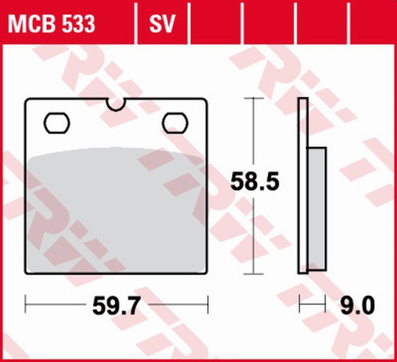 TRW ZF KLOCKI HAMULCOWE KH77 ORGANIC BMW R 80 GS/PD '87-'98, R100 GS/PD '86-'96 PRZÓD (1)