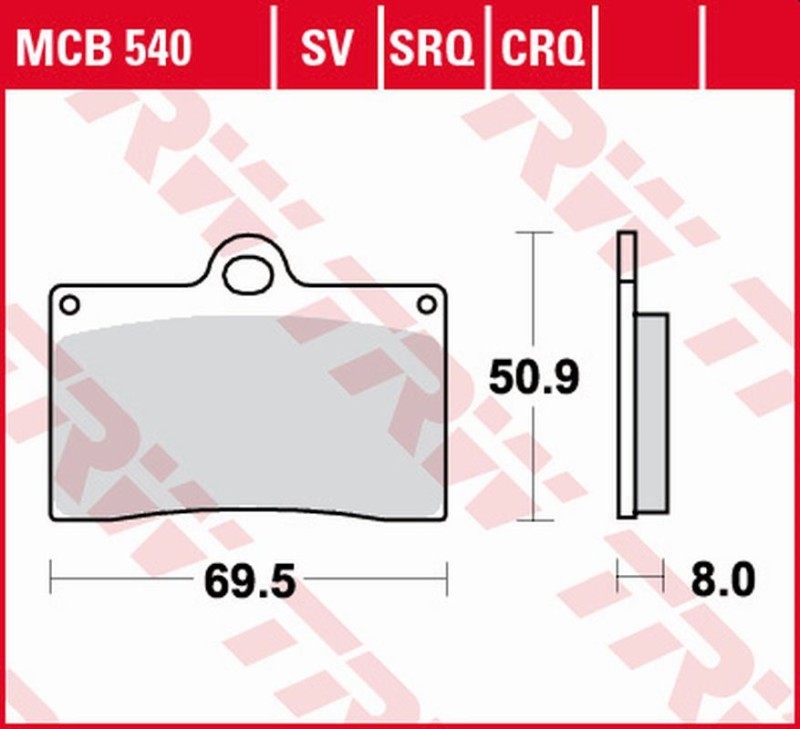 TRW ZF KLOCKI HAMULCOWE KH095 SINTER STREET APRILIA RS4 125 '11-'16, DUCATI MONSTER 600 '94-'98, KTM DUKE 620 '94-'98, MOTO GUZZI CALIFORNIA 1100 '98-'05, V11 '97-'01, YAMAHA TZR 125 '91-'95, SZR 660 '95-'98 PRZÓD (1)