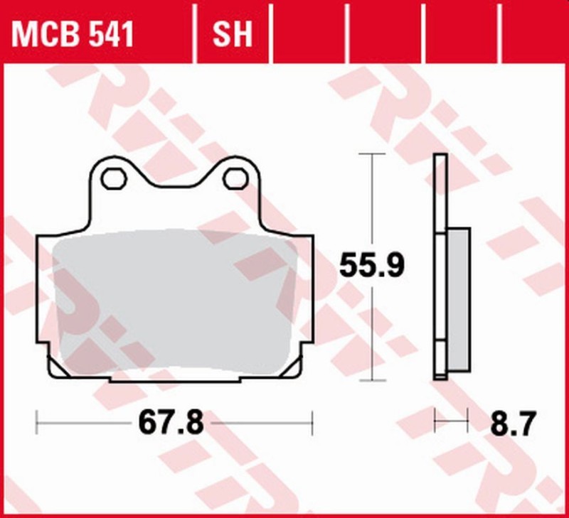 TRW ZF KLOCKI HAMULCOWE KH104 SINTER STREET YAMAHA FZR 250 '87-'88, TZR '85-'92, FZ 600 '86-'87, FZS 600 FAZER '98-'03, XJ 600N/S DIVERSION '92-'03 TYŁ (1)
