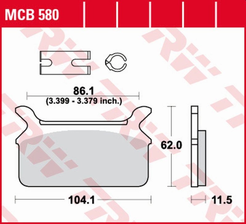 TRW ZF KLOCKI HAMULCOWE KH201 ORGANIC HARLEY-DAVIDSON FLT ELECTRA GLIDE/HERITAGE/TOUR/ULTRA CLASIC 1340 '86-'99 TYŁ (1)