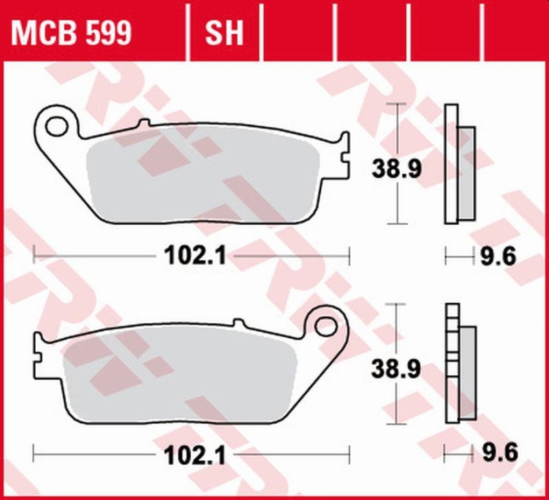 TRW ZF KLOCKI HAMULCOWE KH196 SINTER STREET HONDA DN-01 700 '08-'11, VFR 750 '88-'97, GL 1500 F6C VALKYRIE '97-'03, TRIUMPH TIGER 900 '99-'01, ADVENTURER 900 '96-'01 TYŁ (1)