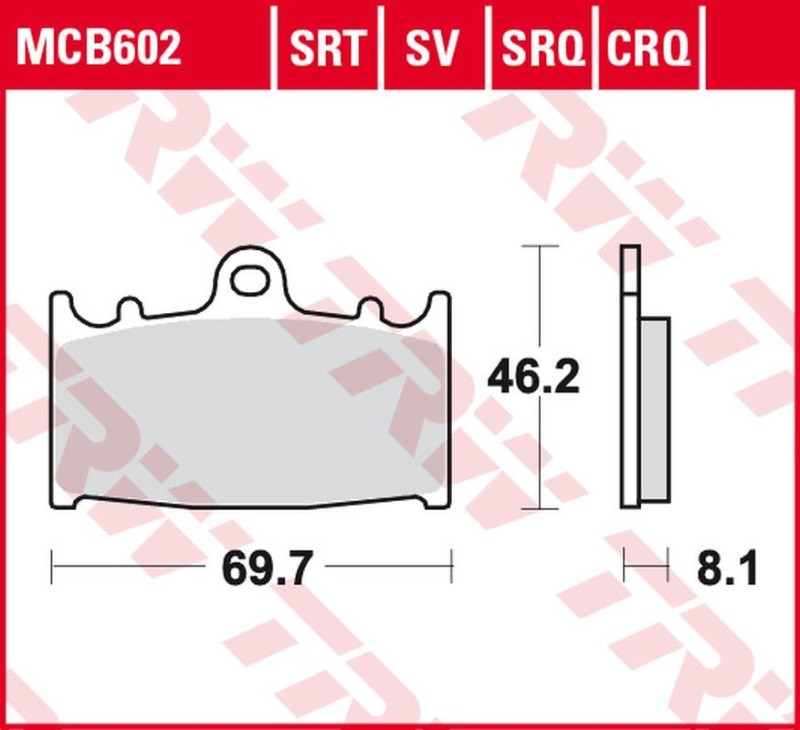 TRW ZF KLOCKI HAMULCOWE KH158 CARBON RACING HUSABERG FS 450 '03-'05, FS 650 '01-'05, KAWASAKI ZZR 500 '90-'05, SUZUKI RGV 250 '91-'95, GSX-R 400 '88-'90, GSX-R 750 '00-'03 PRZÓD (1)