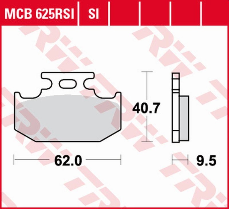 TRW ZF KLOCKI HAMULCOWE KH152 SINTER OFFROAD RACING KAWASAKI KX 125/250/500 '89-'95, SUZUKI RM 125/250 '89-'95, RM-X 250 '89-'98, DR 350 '90-'99, YAMAHA YZ 125/250 '90-'96, WR 125 '91-'97, XT 250X '08-'15, TT 600E '93-'95 TYŁ (1)
