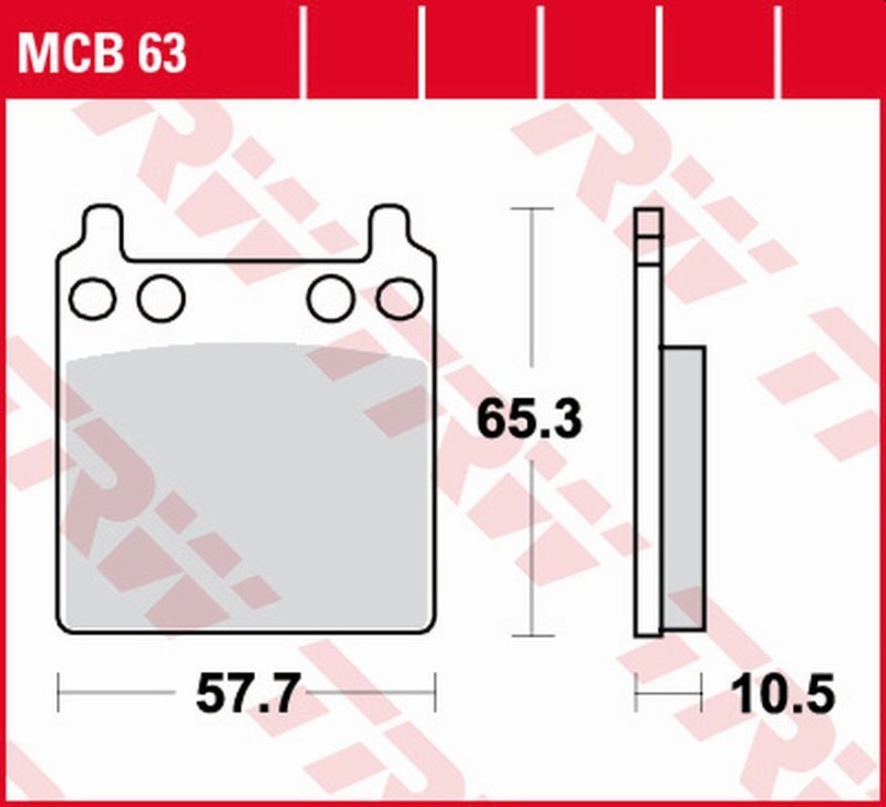 TRW ZF KLOCKI HAMULCOWE KH032 ORGANIC HONDA CB 750F SUPERSPORT '75-'78, GL 1000 GOLDWING '74-'78 TYŁ (1)