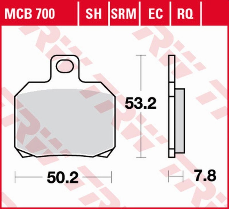 TRW ZF KLOCKI HAMULCOWE KH266 ORGANIC SPORT DUCATI HYPERMOTARD 950 '19-, 1000/1200 MULTISTRADA, V4 PANIGALE '18-, KTM RC8 1190 '09-'15, SUPERDUKE 1290 '14-'20, MOTO GUZZI V7 750 '08-'14, MV AUGUSTA BRUTALE 800 '13-, TYŁ (1)