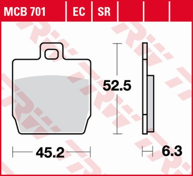 TRW ZF KLOCKI HAMULCOWE KH268 ECO ORGANIC YAMAHA NS 50 AEROX '13-, YQ 50 AEROX '97-'12,PRZÓD, YAMAHA EW 50 SLIDER '00-'06, MBK 350 QUADRO 3/QUADRO 4 '15-, TYŁ (1)