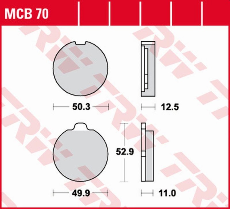 TRW ZF KLOCKI HAMULCOWE KH035 ORGANIC SUZUKI GS 400/750 '77-'79, GS 850 '79-'81 PRZÓD (1)