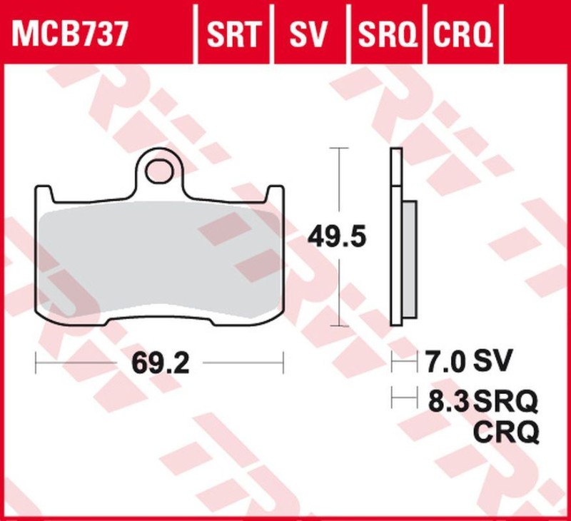 TRW ZF KLOCKI HAMULCOWE KH347 SINTER ROAD/TRACK INDIAN CHIEF/ROADMASTER 1800 '14-, KAWASAKI Z 800 '13-'17, Z 900 '17-, SUZUKI GSX 750S '17-, GSX 1300 B-KING '07-'10, TRIUMPH STREET TRIPLE 675 '09-'17, TIGER SPORT 1050 '13-, PRZÓD (1)