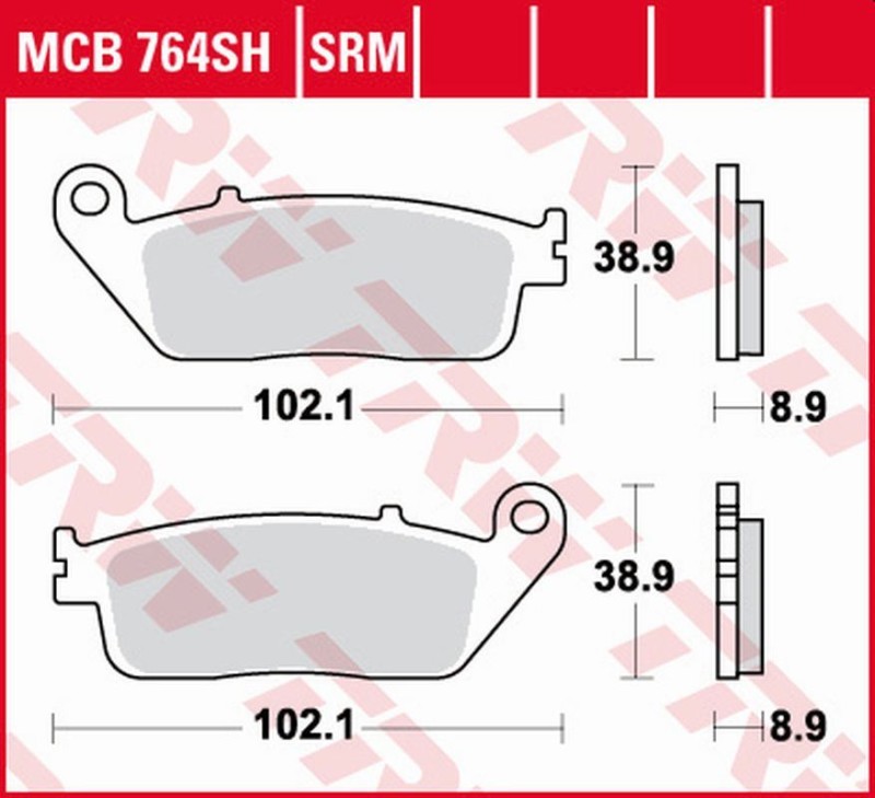 TRW ZF KLOCKI HAMULCOWE KH142 SINTER STREET BMW C 650 '12-'18, HONDA VT 600 SHADOW '94-'99, CB/CBR 650 '14-'20, NTV 650, VFR 750, CB 750 '88-'97, ST 1100 PANEUROPEAN '90-'95, GL 1500 '97-'03, KAWASAKI KLE 650 VERSYS '15-'20 PRZÓD (1)