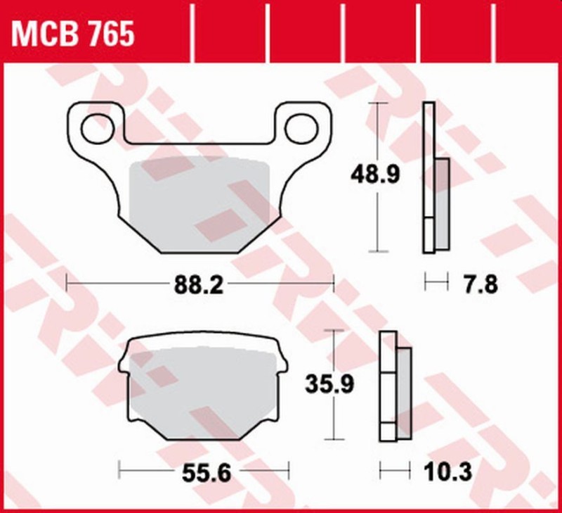 TRW ZF KLOCKI HAMULCOWE KH093 ORGANIC APRILIA RX 125 '08-'13, DERBI SENDA/TERRA/GPR 125 '08-'16, GAS GAS EC 250/300 '12-'16, RIJEJU MARATON 125 '09-, TYŁ (1)