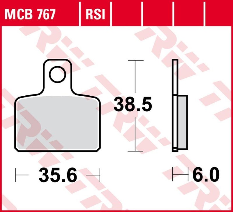 TRW ZF KLOCKI HAMULCOWE KH351 ORGANIC GAS GAS TXT 125/200/250/280/300 '04-'11, SHERCO TRIALS 125/250/290/320 '06-, HONDA COTA 300RR '16-, TYŁ (TRIAL OSSA , SCORPA , SHERCO , TRS , MONTESA , GAS GAS ) (1)