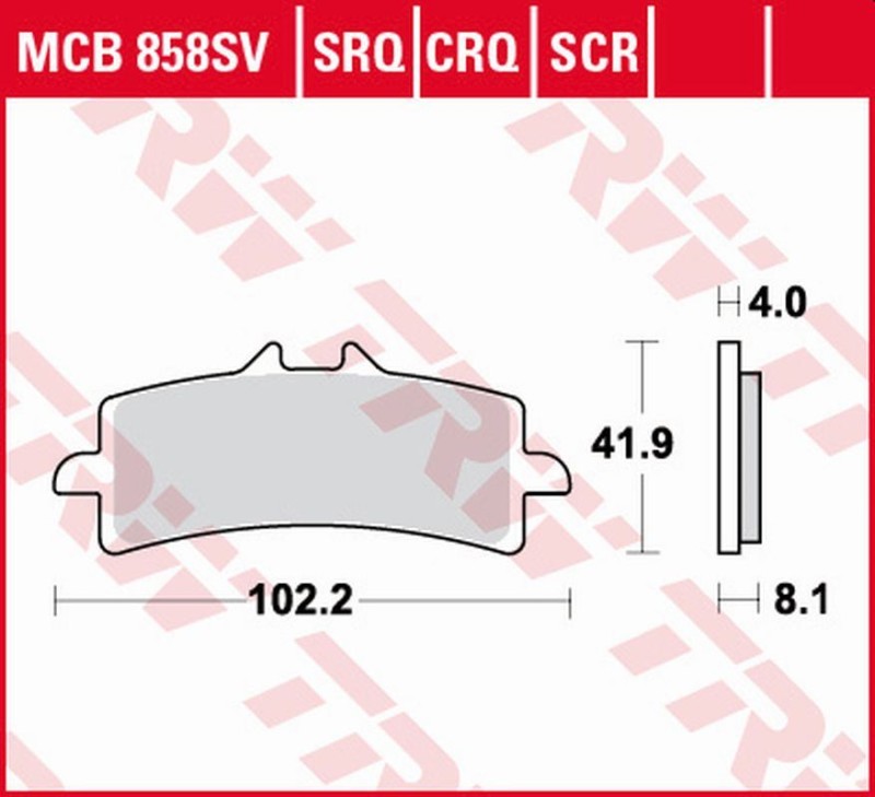 TRW ZF KLOCKI HAMULCOWE KH447 SINTER CARBON APRILIA RSV4, V4 TUONO '15-, BMW HP4 1000 '12-'16, DUCATI DIAVEL 1200 '11-18, HONDA CBR 1000R FIREBLADE '14-, KTM DUKE 890 '20-, TRIUMPH SPEED TRIPLE 1050 '15-, MV AUGUSTA F3 675/800 '14-, PRZÓD (1)
