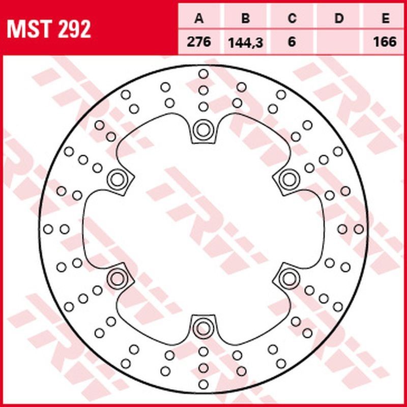 TRW ZF TARCZA HAMULCOWA PRZÓD YAMAHA FJS 400 SILVERWING '09-'16, FJS 600 SILVERWING '03-'16, TYŁ HONDA NT 700V DEAUVILLE '06-'09 (276X144X6MM) (1)