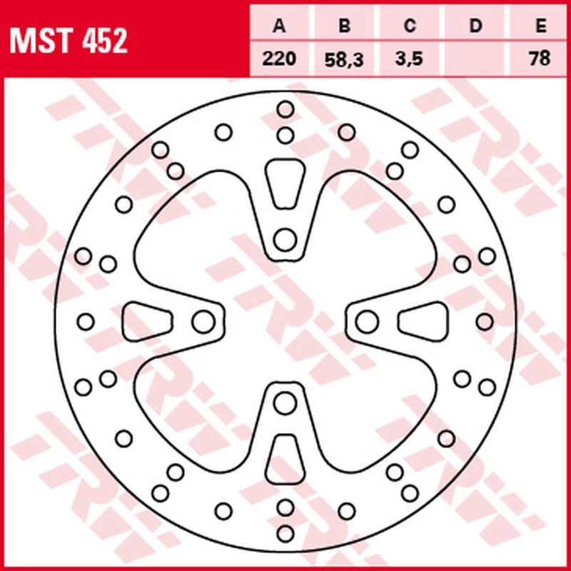 TRW ZF TARCZA HAMULCOWA PRZÓD HONDA NSC 50 VISION '12-, AFS 110 '12-, NSC 110 '11-, SCV 125 LEAD '10-'13, PCX 125 '10-'14, SH 125 '14-, PCX 150 '10-, (220X58X3,5MM) (1)