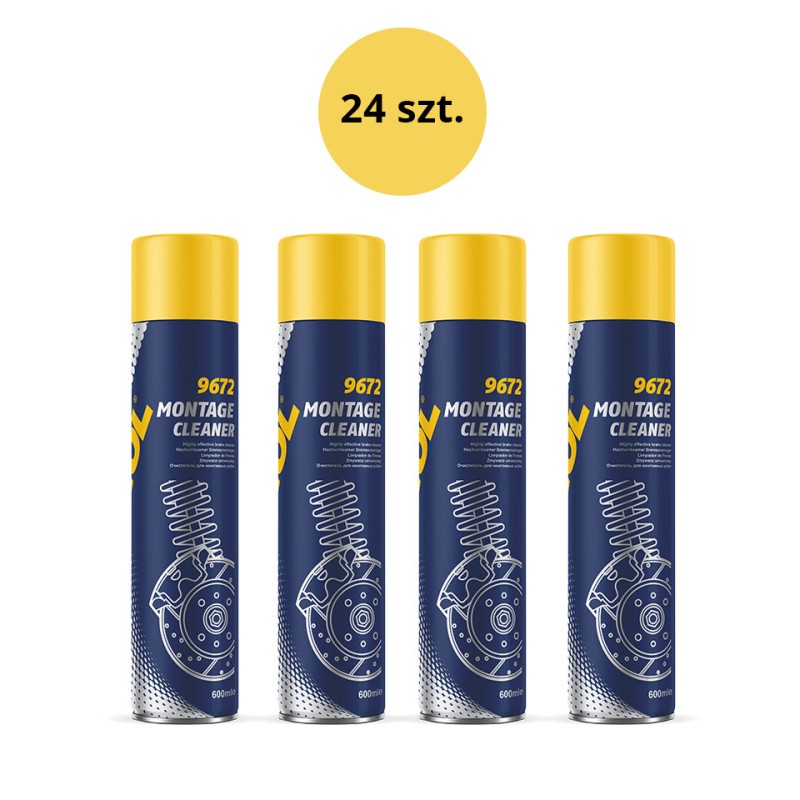 MANNOL MONTAGE CLEANER PREPARAT DO ODTŁUSZCZANIA HAMULCÓW 600ML (9672) - KARTON 24 SZTUKI (PAKIET) (BRAKE CLEANER) (1)