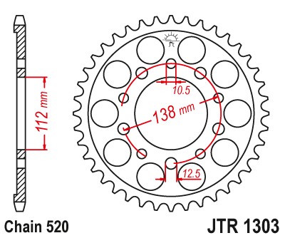 JT ZĘBATKA TYLNA 4384 43 HONDA CBR 600 '91-'98, CBR 600 '11-'14, CBR 900 RR FIREBLADE '93-'98 (JJTR1303.43) (ŁAŃC. 520) (1)