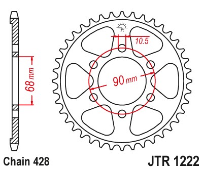 JT ZĘBATKA TYLNA 4733 48 HONDA CB 125R '18-'21 (473348JT) (ŁAŃC. 428) (1)