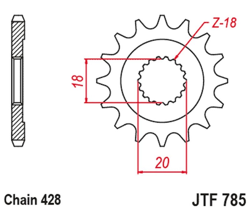 JT ZĘBATKA PRZEDNIA 426 13 BENELLI 125 LEONCIO '22-'23, KEEWAY 125 STRIKE '13-'14, RKF 125 '11-'23, TX 125 '11-'20 (42613JT) (ŁAŃC. 428) (1)