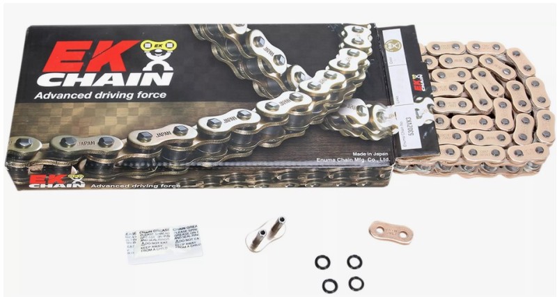 EK ŁAŃCUCH NAPĘDOWY ZVX3 ULTRA SPORT NX-RING 525ZVX3 120 OGNIW KOLOR ZŁOTY (DO 1300CCM) (45,8KN) (MADE IN JAPAN) (ZAKUWKA) (1)