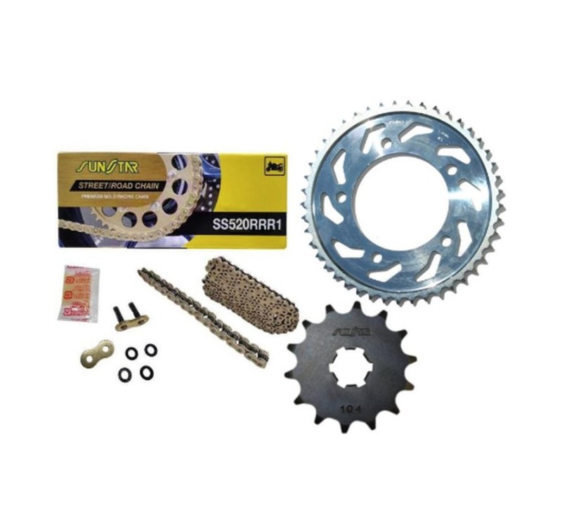 SUNSTAR ZESTAW NAPĘDOWY KAWASAKI Z 800 ABS/E/E ABS 03-16 PLUS ZŁOTY (15/45/114) (DO 1000CC XW RING) (SUN3A215/SUN1-3356-45/SS520RRR1-114G) - ZASTĘPUJE K520RTG046 - MADE IN JAPAN - OFERTA SPECJALNA (1)