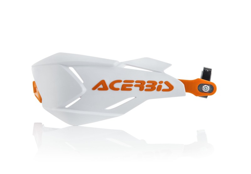 ACERBIS OSŁONY RĄK (HANDBARY) X-FACTORY Z RDZENIEM ALUMINIOWYM KOLOR BIAŁY / POMARAŃCZOWY