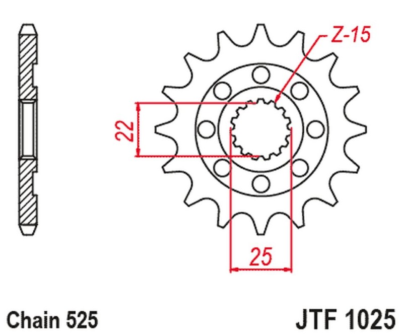 JT ZĘBATKA PRZEDNIA 2354 15 ROYAL ENFIELD HIMALAYAN 411 '16-'22, SCRAM 411 '22-'23, CINTINENTAL / INTERCEPTOR 650 '19-'22 (235415JT) (ŁAŃC.525) (1)