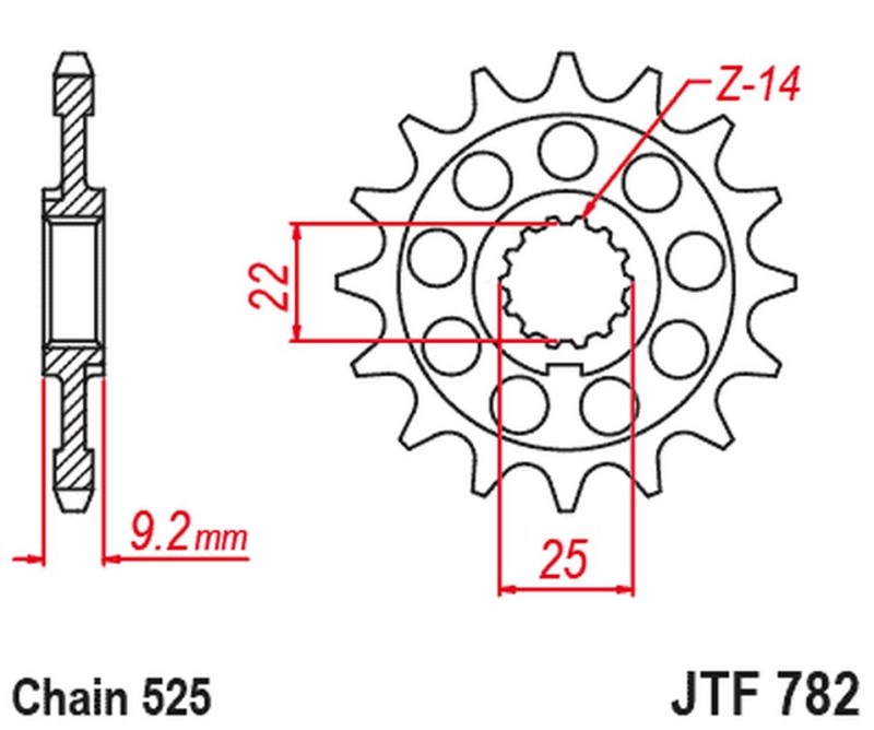 JT ZĘBATKA PRZEDNIA 2129 16 BENELLI LEONCIO 800 '22-'23, TORNADO 900 '02-'08, TNT 1130 '04-'11, TRE 1130 K '11-'17 (212916JT) (ŁAŃC. 525) (OEM: 210186090000) (1)