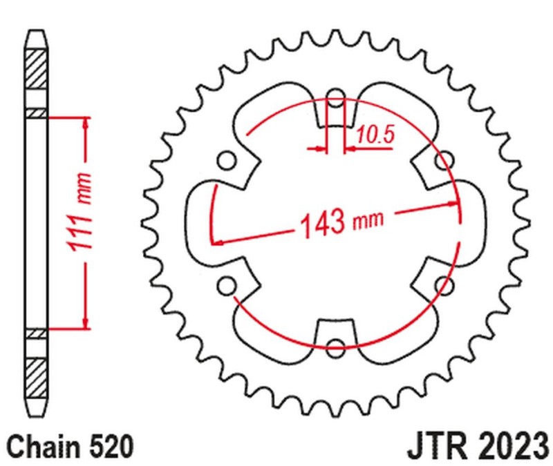 JT ZĘBATKA TYLNA 4764 42 ROYAL ENFIELD CLASSIC / METEOR 350 '31-'23 (476442JT) (ŁAŃC. 520) (OEM: 1100701B) (1)
