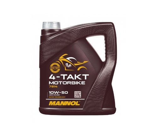 MANNOL OLEJ SILNIKOWY 4T MOTORBIKE 10W50 4L SYNTETYCZNY ESTER TECHNOLOGY (JASO MA/MA2) (7814) (20) (1)