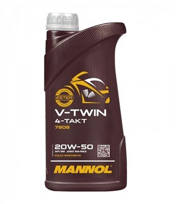 MANNOL OLEJ SILNIKOWY 4T V-TWIN 20W50 1 L MA2 FULLSYNTETYK (JASO MA/MA2, API SL) (20) (1)