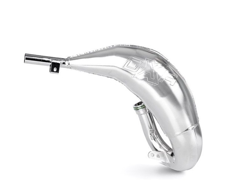 OXA FACTORY 2025/08 DYFUZOR (TUBA REZONANSOWA) FRONT EXHAUST PIPE CHROME X8 SHERCO SE 125 '05-'25 (1)
