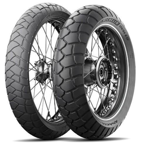 MICHELIN KOMPLET OPON (CAI993727/25) 120/70R19 ANAKEE ADVENTURE 60V TL/TT M/C PRZÓD DOT 2025 + (CAI966727/25) 150/70R18 ANAKEE ADVENTURE 70V TL/TT M/C TYŁ DOT 2025 + KUBEK Z LOGOTYPEM (1)