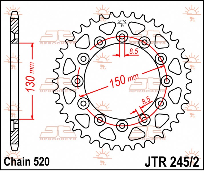 JT ZĘBATKA TYLNA 245 41 HONDA XL 600 LM '85-'88 (24541JT) (ŁAŃC. 520) (1)