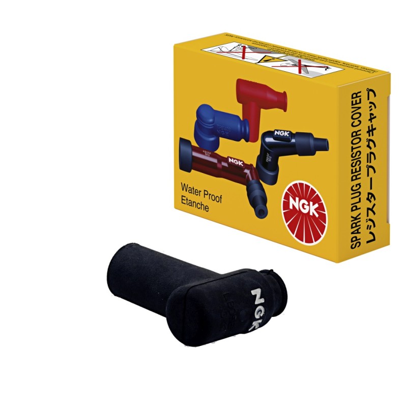 NGK FAJKA NA ŚWIECE GUMOWA KĄTOWA (90) Z NAKRĘTKĄ CZARNA (NR 8338) (1)