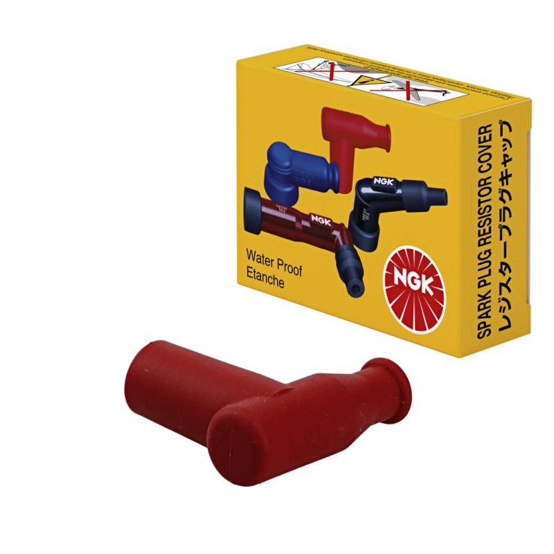 NGK FAJKA NA ŚWIECE GUMOWA KĄTOWA (90) Z NAKRĘTKĄ KOLOR CZERWONY(8955) (TB05EM-R) (1)