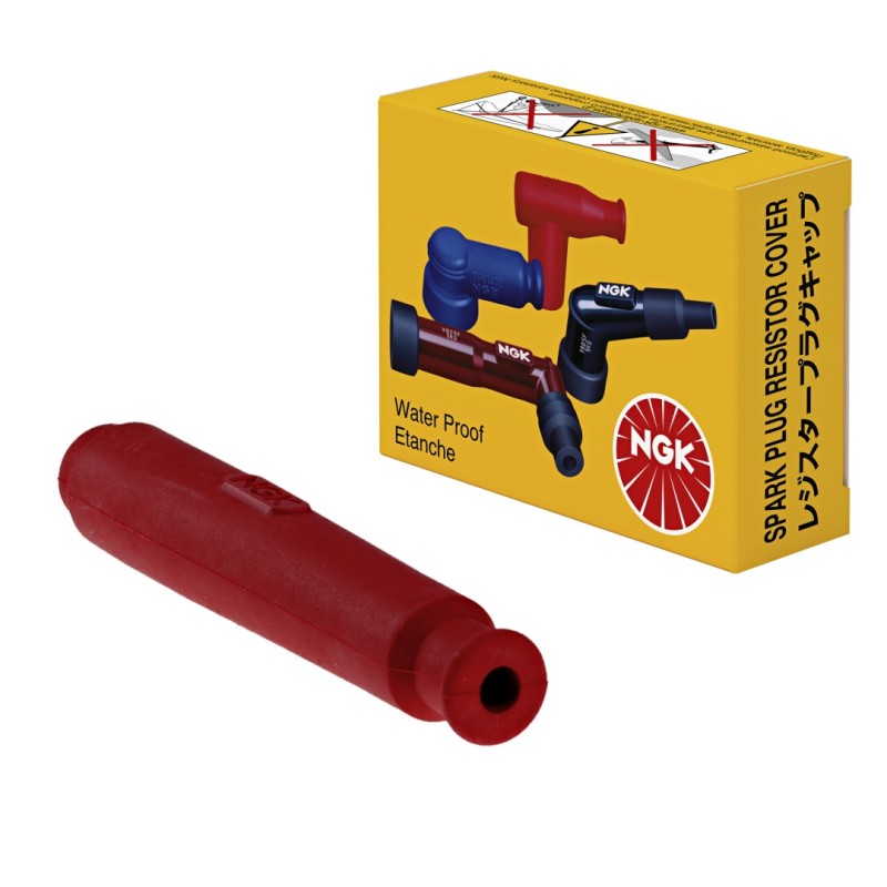 NGK FAJKA NA ŚWIECE (NR 8673) PROSTA (0) KOLOR CZERWONY, SILIKONOWA (GWINT 10,12 MM) (5K OHM) (1)