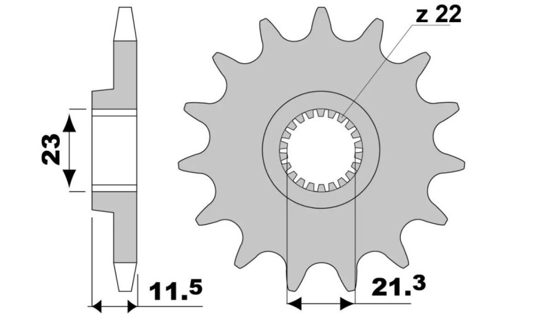 JT ZĘBATKA PRZEDNIA 2051 14 YAMAHA TT 250 '93-04' (205114JT) (ŁAŃC. 520) (1)